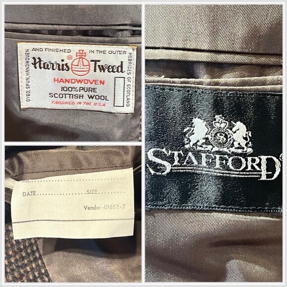 Harris Tweed 38R Brown Multi-Color Scottish Wool Sport Coat Blazer Unconstructed - Picture 15 of 15
